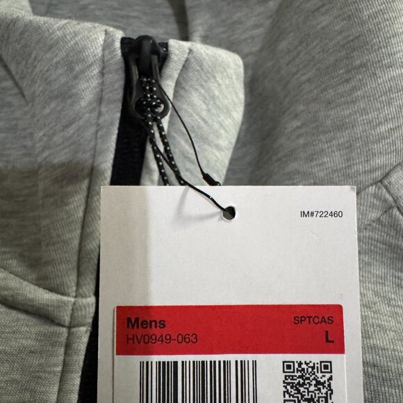 Nike Tech Fleece Heather Gray Windrunner Full-Zip Hoodie HV0949-063 Men's NEW - Picture 7 of 13